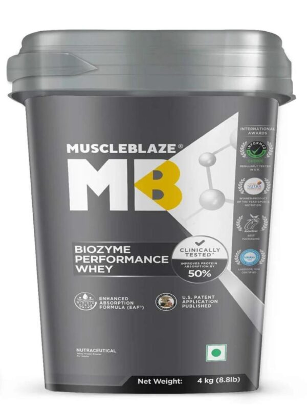 MuscleBlaze Biozyme Performance Whey, 4 kg