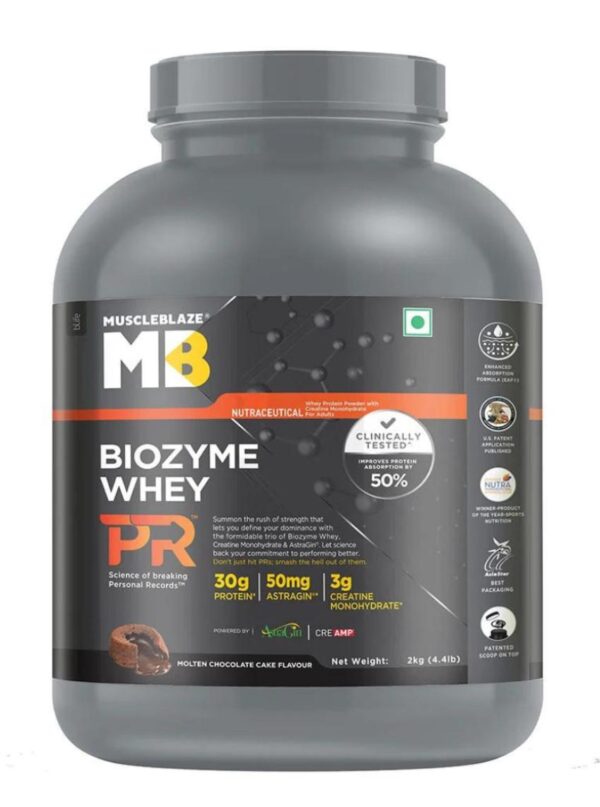 MuscleBlaze Biozyme Whey PR, 2 kg (2.2 lb), Chocolate Fudge