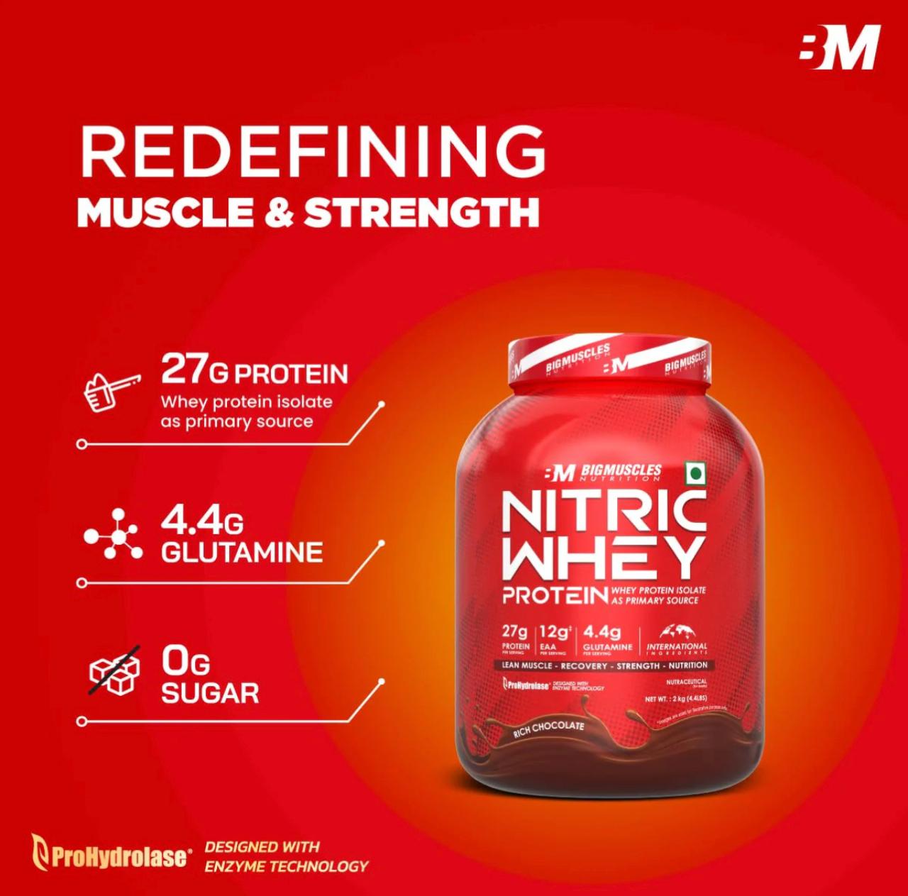 Bigmuscles Nutrition - Nitric Whey Protein- 2kg (4.4lbs - Image 4