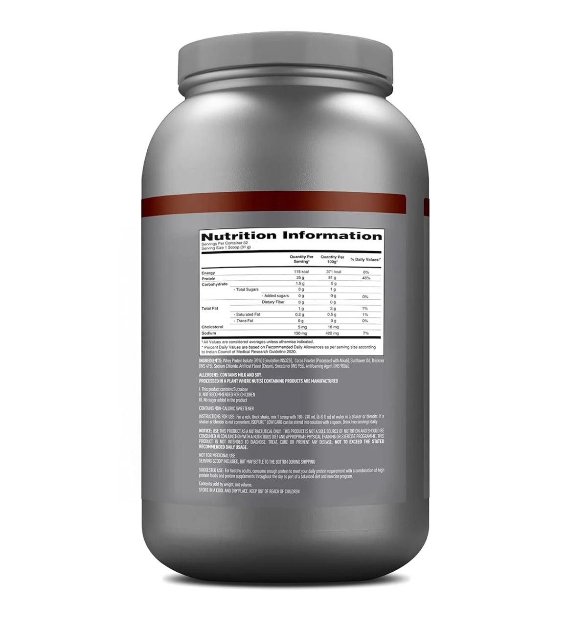 Isopure 100% Whey Protein Isolate, 1 kg (2.2 lb) - Image 4