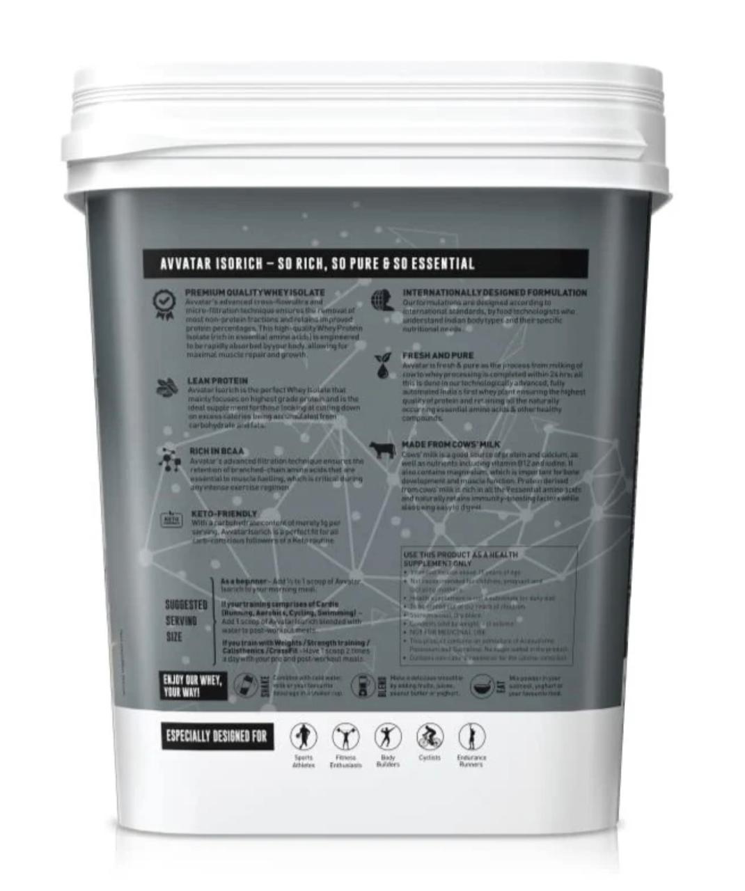 Avvatar Isorich, whey Protein Isolate – 4 kg - Image 3