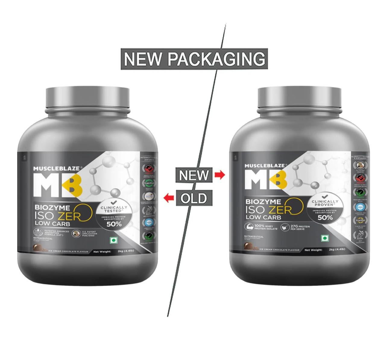 MuscleBlaze Biozyme Iso-Zero Low Carb Isolate protein , 2 kg - Image 3